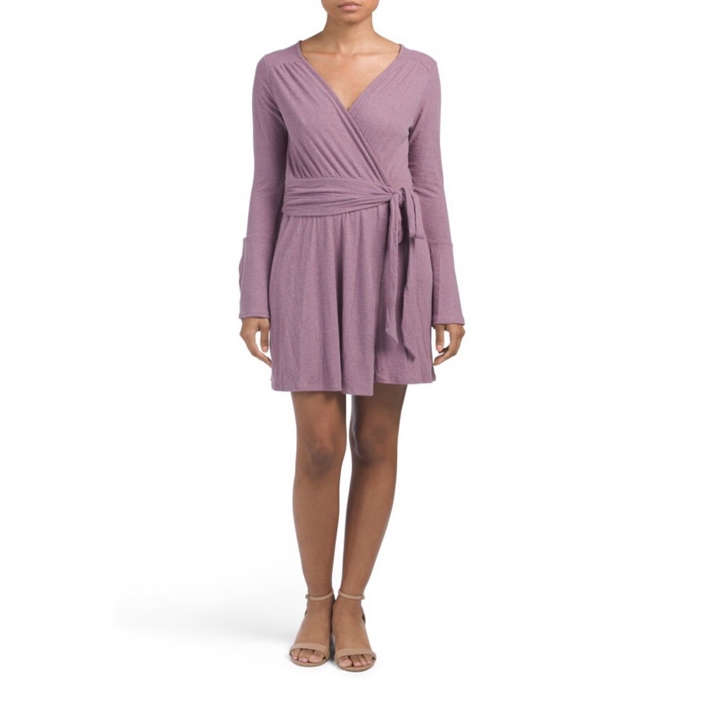 Sadie & Sage Purple Knit Wrap Dress